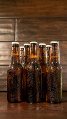 Set Of Ice Cold Bottles Of Beer