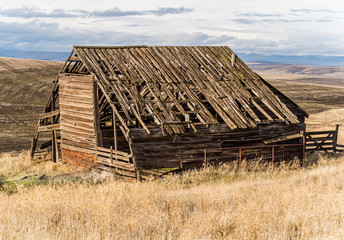 Old Barn Abandoned in the Hills Above Dufur, Oregon