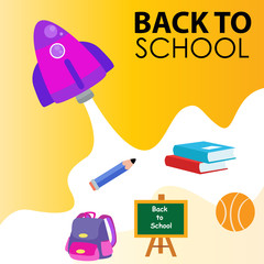 Back to School Cartoon Vector Template Design Illustration