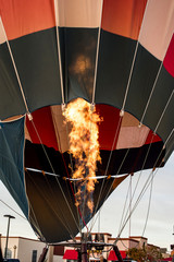 Obraz premium Close up of a burner that fills the air into a hot air balloon. 