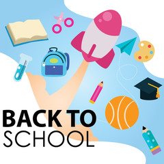 Back to School Cartoon Vector Template Design Illustration