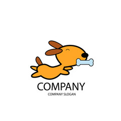 Pet shop Logo Company Cartoon Animals Dog Cat Vector Template Design Illustration Icon