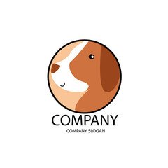 Pet shop Logo Company Cartoon Animals Dog Cat Vector Template Design Illustration Icon