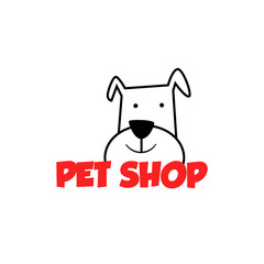 Pet shop Logo Cartoon Animals Dog Cat Vector Template Design Illustration Icon