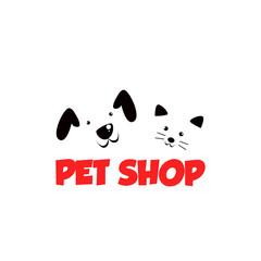 Pet shop Logo Cartoon Animals Dog Cat Vector Template Design Illustration Icon