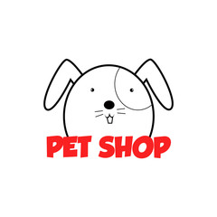 Pet shop Logo Cartoon Animals Dog Cat Vector Template Design Illustration Icon