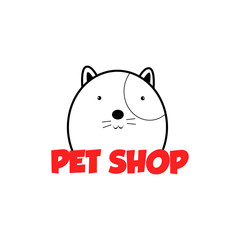 Pet shop Logo Cartoon Animals Dog Cat Vector Template Design Illustration Icon