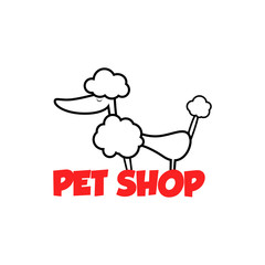 Pet shop Logo Cartoon Animals Dog Cat Vector Template Design Illustration Icon
