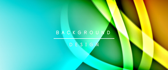Dynamic trendy fluid color gradient abstract background with flowing wave lines. Vector Illustration