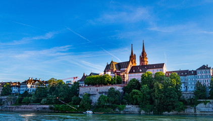 Basel Minster, View from Rhine River, Switzerland