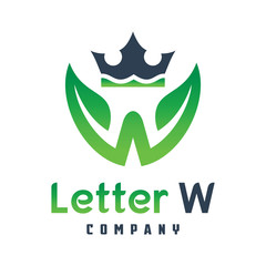 king nature logo design letter W