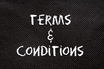 Black background of pattern texture with terms and conditions words