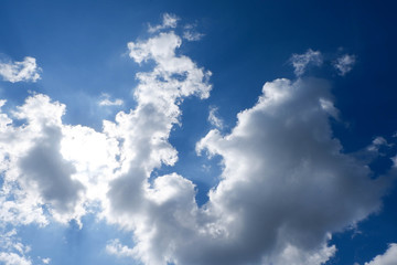 Naklejka na ściany i meble Blue sky clearly background with clouds