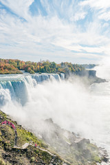 Overlook of American Falls and Bride's Veil waterfalls