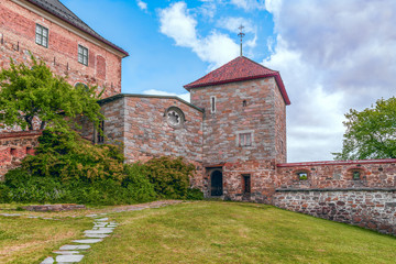 Fototapeta na wymiar Maiden tower in the South wing of the Akershus Fortress.Oslo.Norway