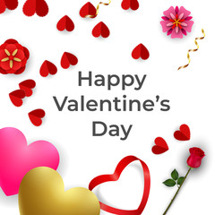 Happy valentines day romance greeting card