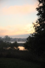 Sunrise over a pond