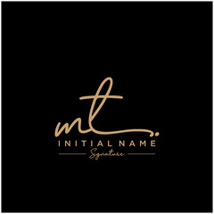 Letter MT Signature Logo Template Vector