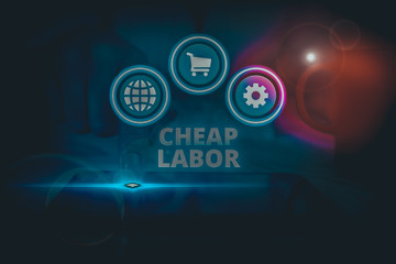 Word writing text Cheap Labor. Business photo showcasing when a demonstrating works hard in bad conditions and very little money