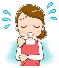 主婦 女性 エプロン イラスト 素材