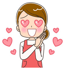 主婦 女性 エプロン イラスト 素材