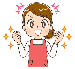 主婦 女性 エプロン イラスト 素材