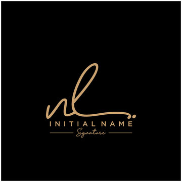 Letter NL Signature Logo Template Vector