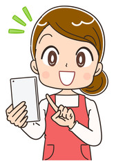 主婦 女性 エプロン イラスト 素材