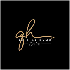 Letter QH Signature Logo Template Vector