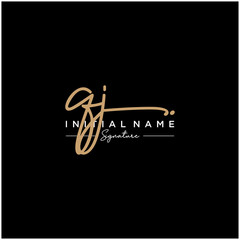 Letter QJ Signature Logo Template Vector