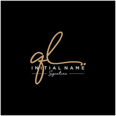 Letter QL Signature Logo Template Vector