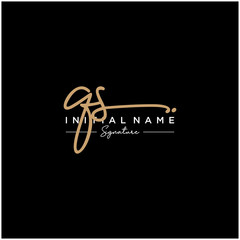 Letter QS Signature Logo Template Vector