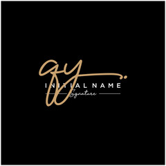 Letter QY Signature Logo Template Vector