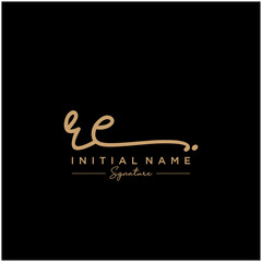Letter RE Signature Logo Template Vector