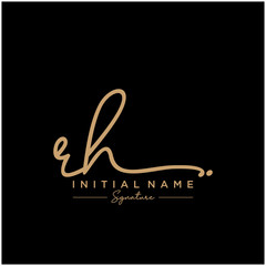 Letter RH Signature Logo Template Vector