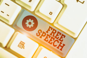 Handwriting text writing Free Speech. Conceptual photo the right of showing to express their...