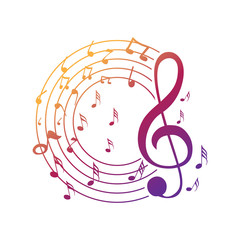 Fototapeta premium Music note symbols logo and icons template