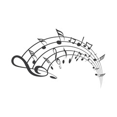 Fototapeta na wymiar Music note symbols logo and icons template