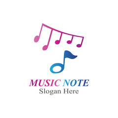 Music note logo icon creative template vector