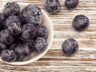 Delicious and juicy blueberries, varieties of emerald