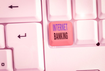 Writing note showing Internet Banking. Business concept for banking method which transactions conducted electronically