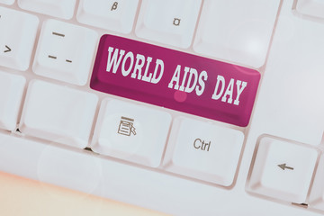 Word writing text World Aids Day. Business photo showcasing 1st December dedicated to raising...