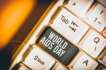 Conceptual hand writing showing World Aids Day. Concept meaning 1st December dedicated to raising...