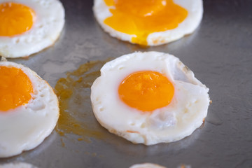 Closeup of fried eggs