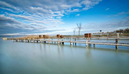 Obraz premium Österreich,Podersdorf,Urlaub,Wasser,Bootssteg