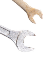 Adjustable wrench isolated on a white