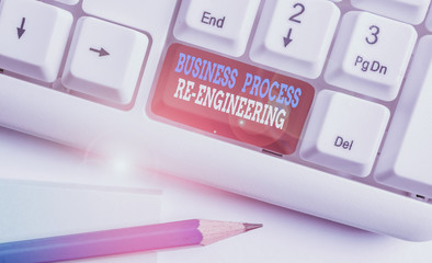 Conceptual hand writing showing Business Process Re Engineering. Concept meaning the analysis and...