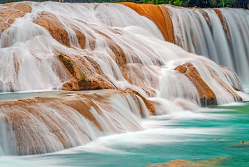 The Agua Azul waterfalls in the Chiapas province, Mexico.