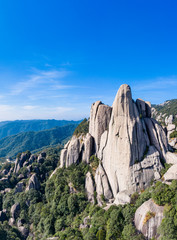 Aerial view of taimu mountain in ningde city, fujian province, China