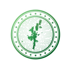 Flat low poly stamp of Mainland. Polygonal Mainland badge. Trendy vector logo of the island.